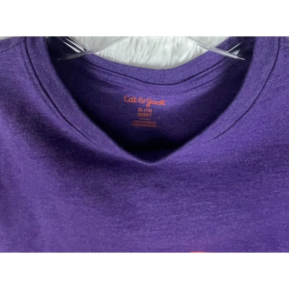Cat & Jack Boys XL (16) Husky Purple Short Sleeve T-Shirt 